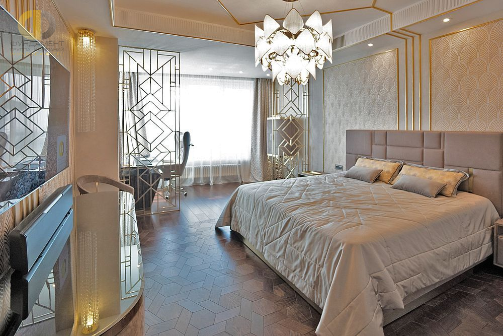 Спальня в стиле арт-деко: 30 фото дизайна интерьера в разных цветах