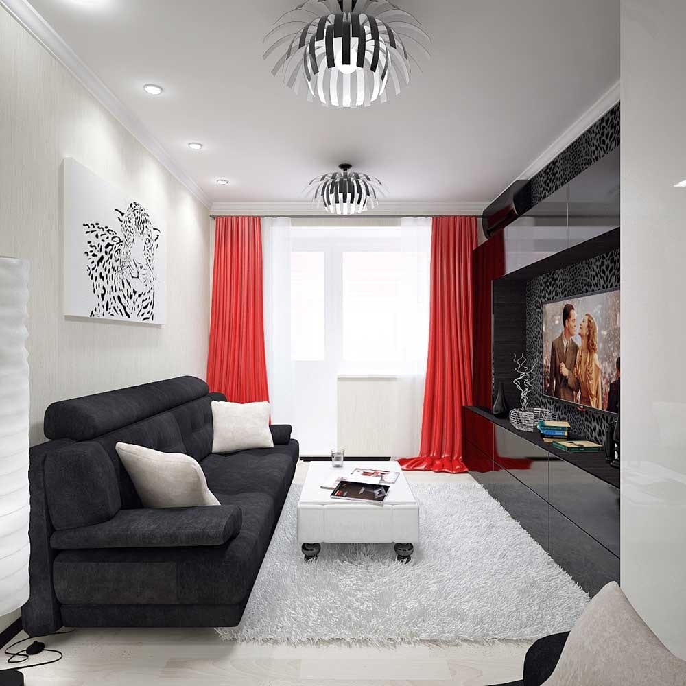 Дизайн квадратной гостиной комнаты - примеры интерьера