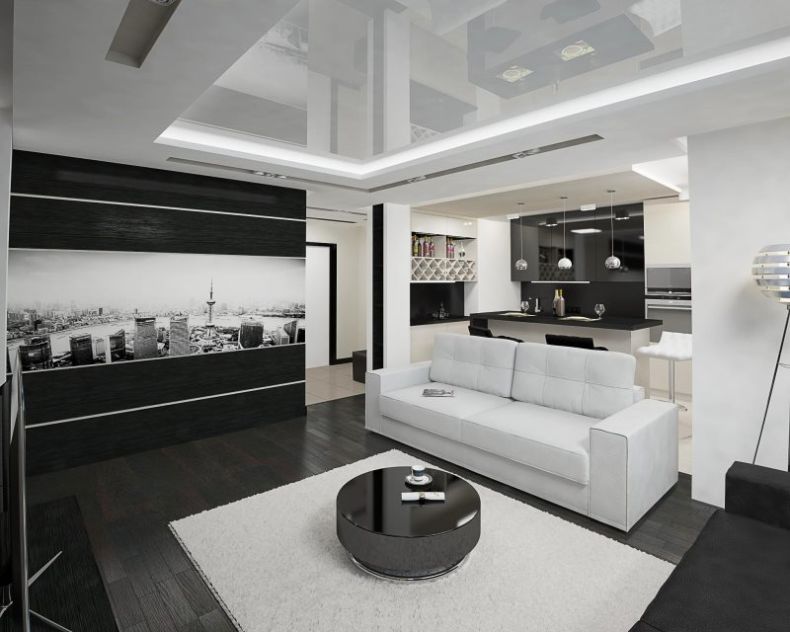 Гостиная 20 кв. м. - фото современных идей красиво оформленного дизайна  гостиной
