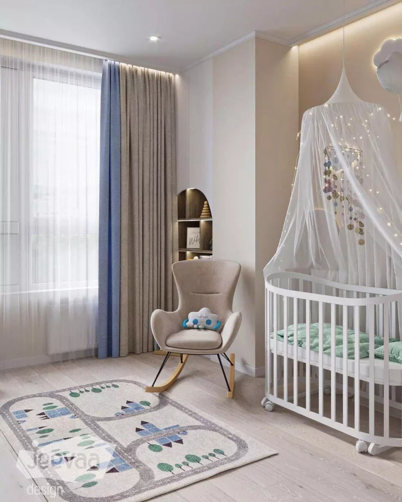 ≡ ➤ Дизайн детской комнаты со светлой мебелью для новорожденного ⋆ ⋆  Фабрика мебели «Mamka™» ᐈ Эксперт детского пространства