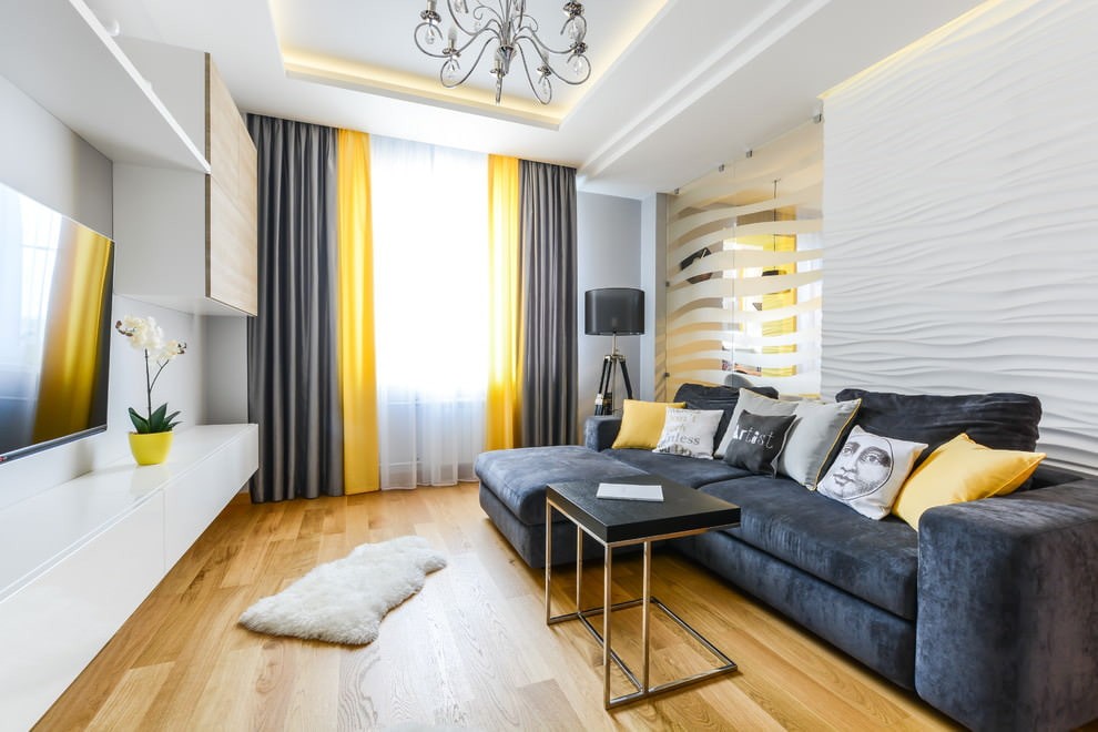 Дизайн гостиной комнаты в светлых тонах и современном стиле