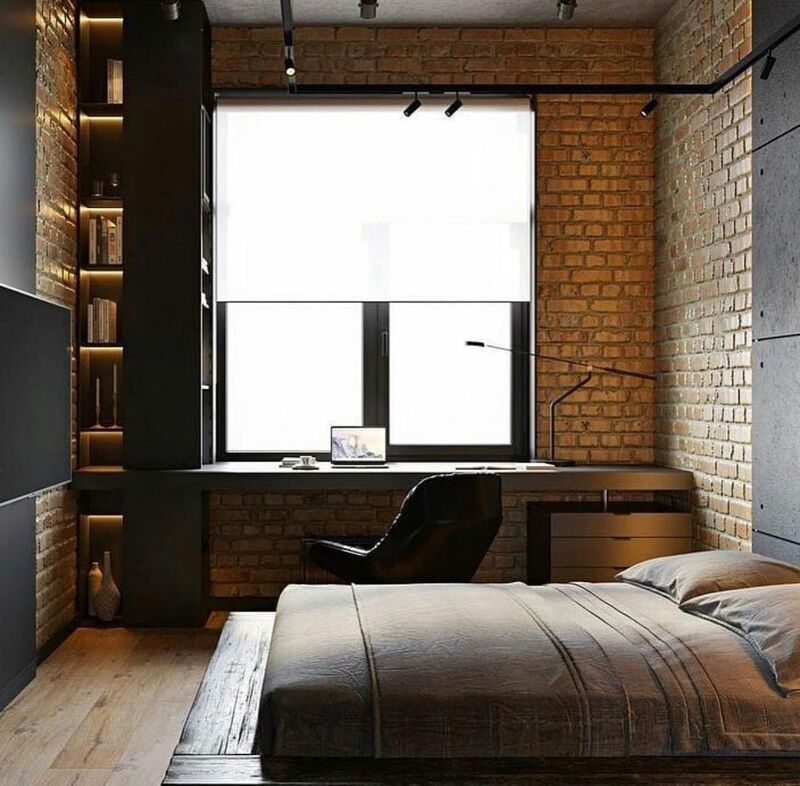 Интерьер мужской спальни в 2023 году — 100+ фото с идеями дизайна