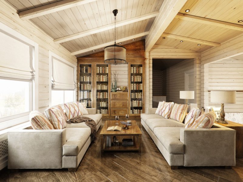 Гостиная в деревянном доме: 55 лучших идей дизайна интерьера на фото от  SALON