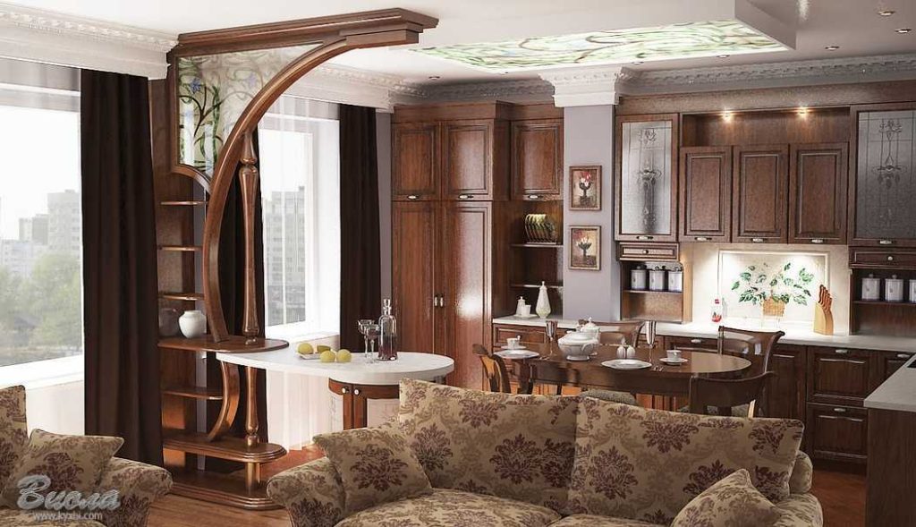 Кухня-гостиная в классическом стиле: дизайн интерьера, фото