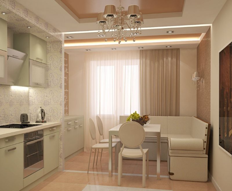 Дизайн кухни 14 кв. м с диваном и телевизором: фото удачных идей интерьера
