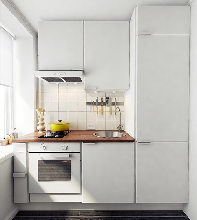 Дизайн кухни 4 кв.м. - оформление экстремально маленького пространства –  интернет-магазин GoldenPlaza