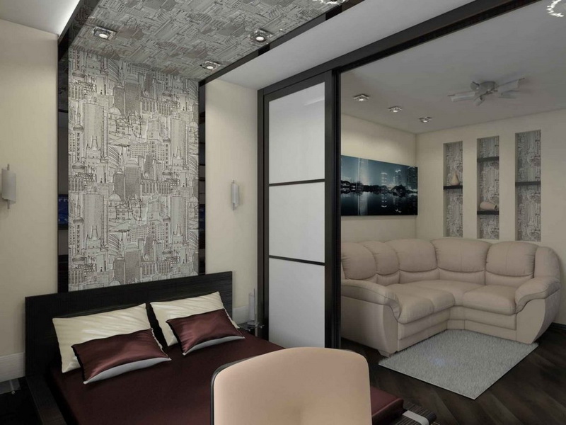 Дизайн комнаты спальня-гостиная 16 кв.м: выбор стиля интерьера, лучшие  варианты зонирования комнаты с фото-примерами