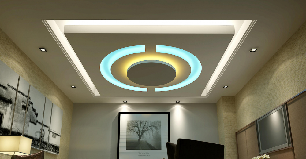 Потолок из гипсокартона: установка конструкции своими руками, варианты  подсветки, дизайнерские решения