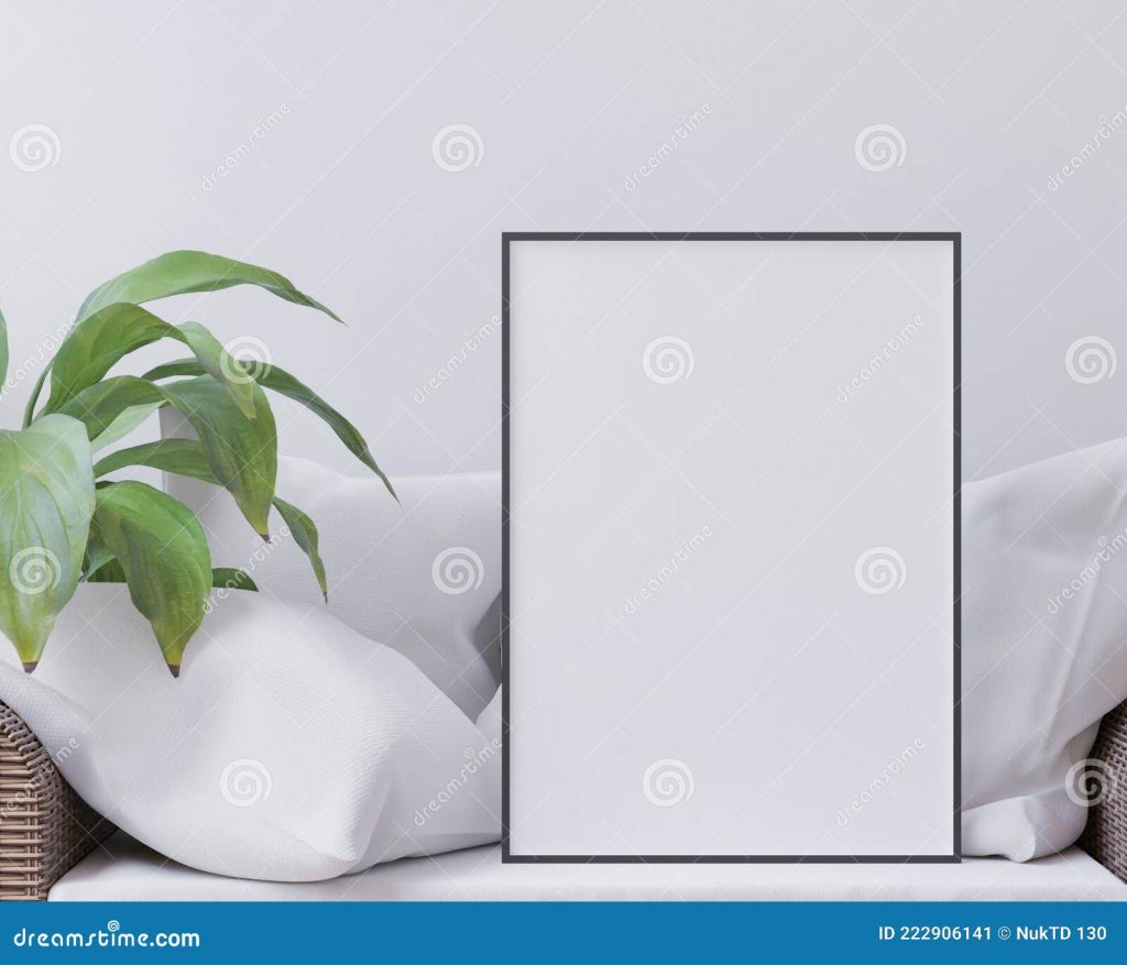 гостиная на белой стене небольшое дерево минимальный стиль рамка форма  макет вверх Иллюстрация штока - иллюстрации насчитывающей чердак, крыто:  222906141