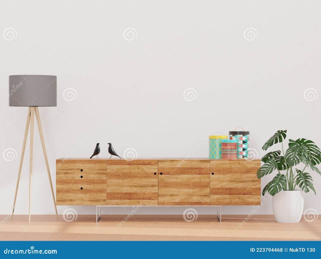 гостиная и белая стена и деревянный шкаф минимальный стиль макет и копия  стены космоса Иллюстрация штока - иллюстрации насчитывающей минимально,  дом: 223794468