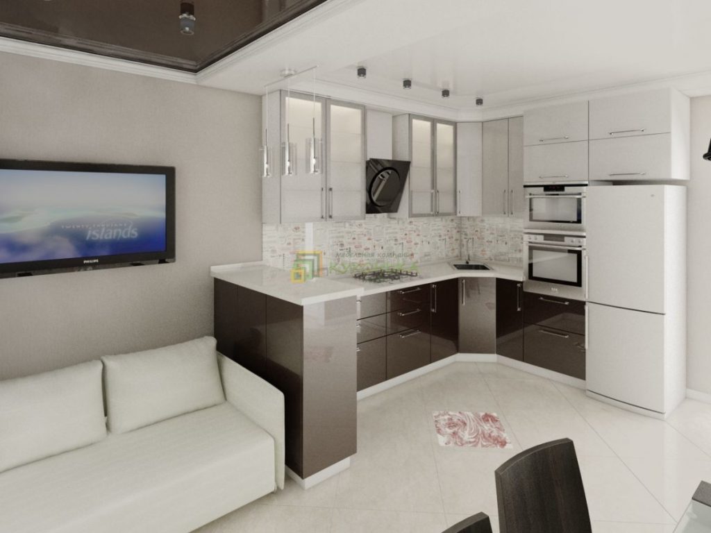 Дизайн гостиной с кухней 20 кв.м » Картинки и фотографии дизайна квартир,  домов, коттеджей