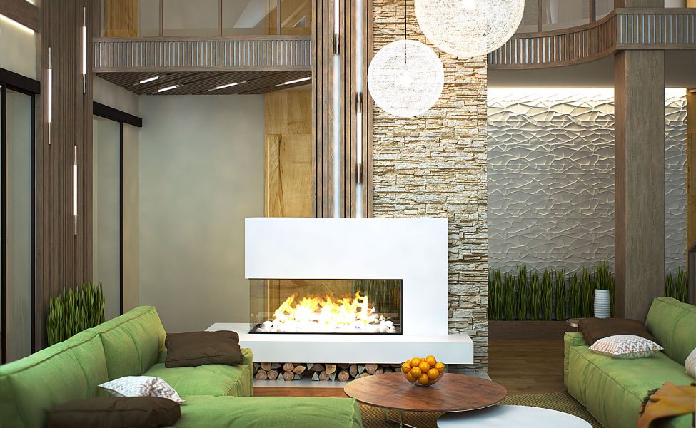 Дизайн интерьера гостиной комнаты с камином - зал с камином в квартире, доме