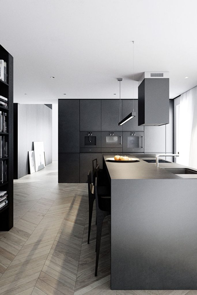 Дизайн кухни в стиле минимализм: 60 фото, минималистичная кухня — Идеи  интерьеров