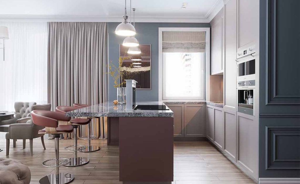 Дизайн кухни-гостиной совмещенной с барной стойкой: варианты и идеи  зонирования - ArtProducts