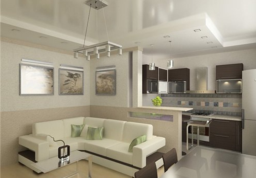 Дизайн кухни, совмещенной с гостиной (27 фото): планировка, зонирование,  идеи для интерьера