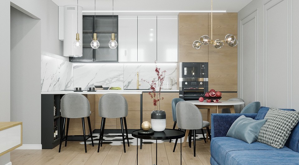 Функциональный дизайн маленькой кухни-гостиной: лучшие идеи для интерьера |  ivd.ru