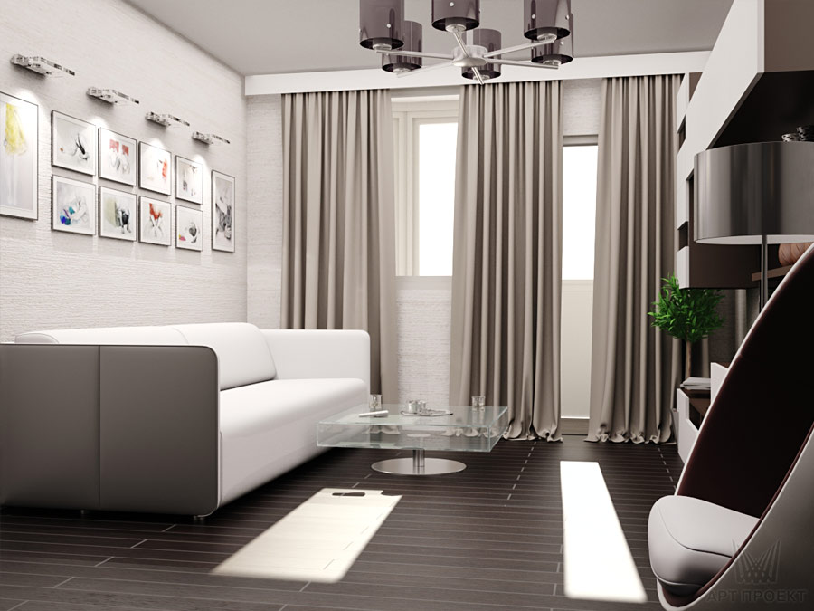 Дизайн интерьера двухкомнатной квартиры 46,6 кв.м для небольшой семьи (фото,  дизайн-проект, чертежи) - Арт Проект г. Москва
