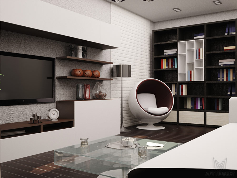 Дизайн интерьера двухкомнатной квартиры 46,6 кв.м для небольшой семьи  (фото, дизайн-проект, чертежи) - Арт Проект г. Москва