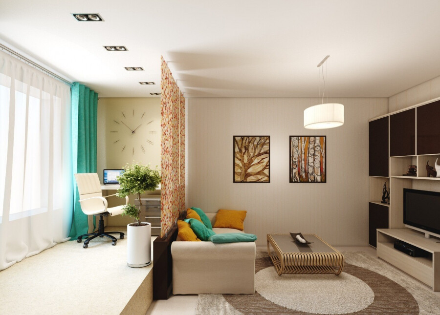 Стильный дизайн маленькой гостиной комнаты: мебель, обои и планировка