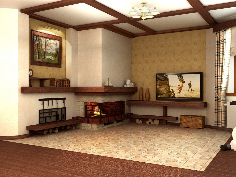 Дизайн гостиной в современном стиле в частном доме :: Дизайн-студия «Вечные  ценности»