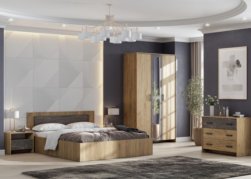 Модульная спальня «МСП 1» Дуб Золотой – купить в Краснодаре недорого –  SV-Мебель