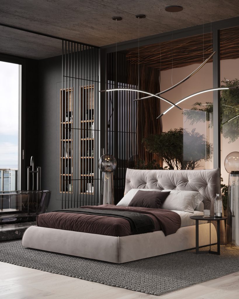 Интерьер современной спальни с изящной кроватью Jess Art — фабрика  современной дизайнерской мебели SKDESIGN
