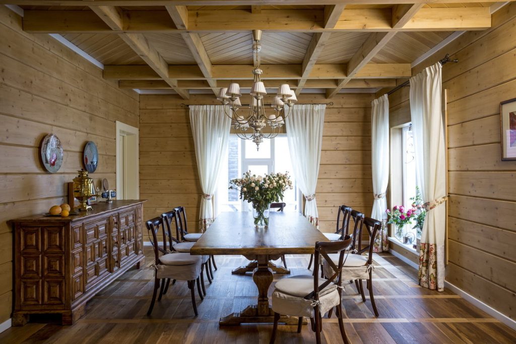 Дизайн гостиной в деревянном доме - офорляем интерьер