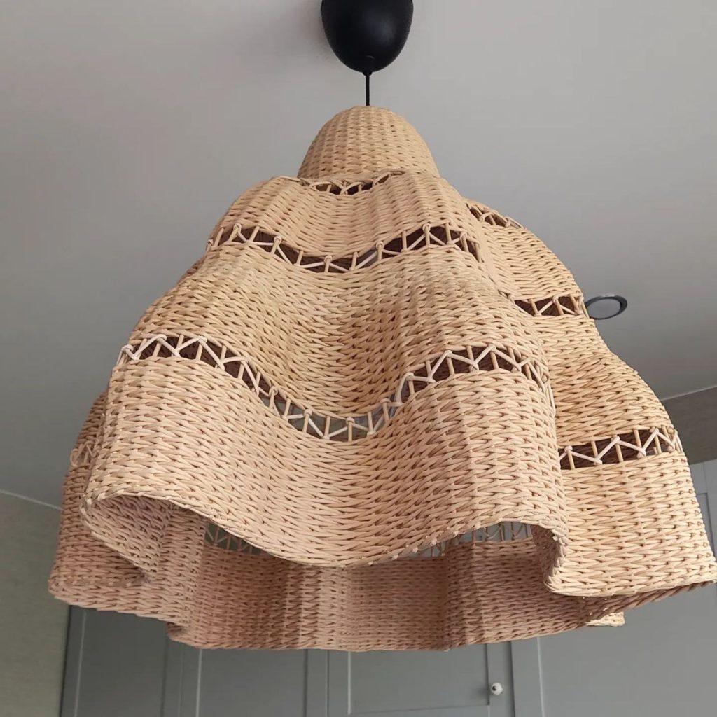 Купить абажур подвесной плетеный из бумажной лозы | Абажур «Сударыня» в  Краснодаре