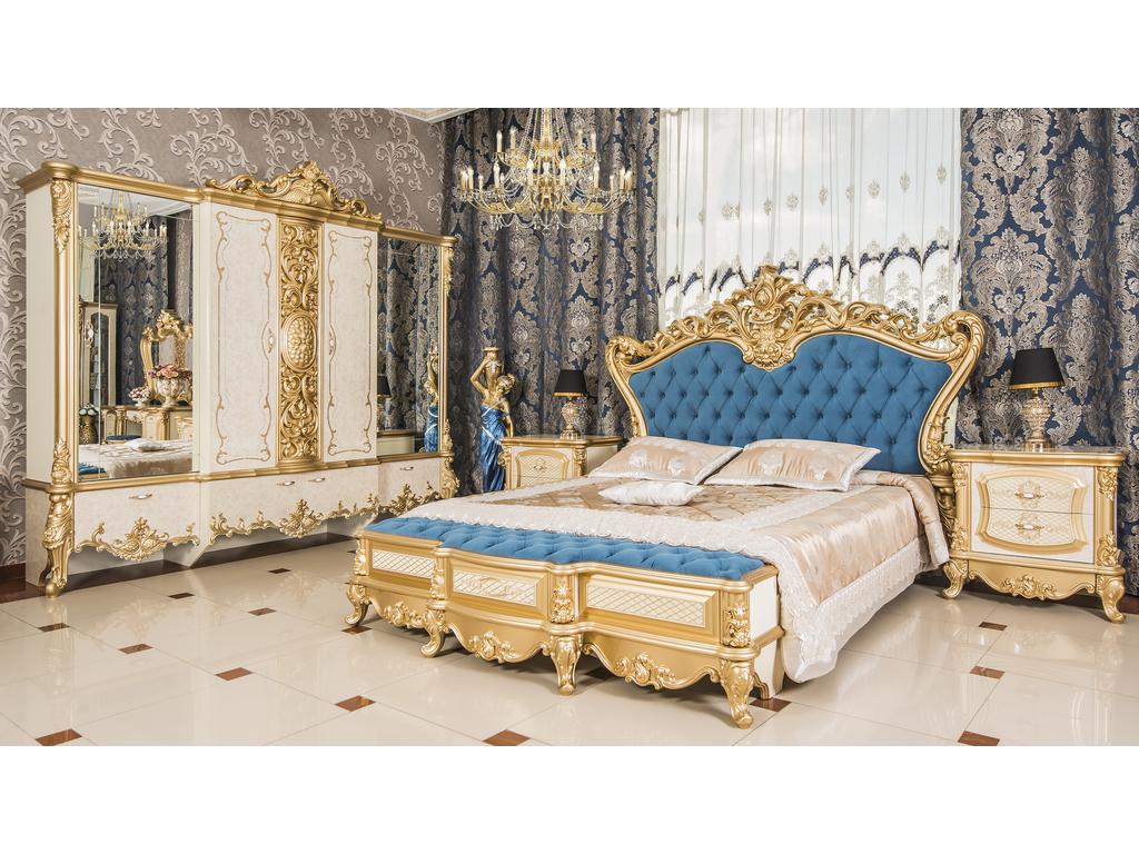 спальня барокко со шкафом Адалия Эд Эль золото, слоновая кость 5253604