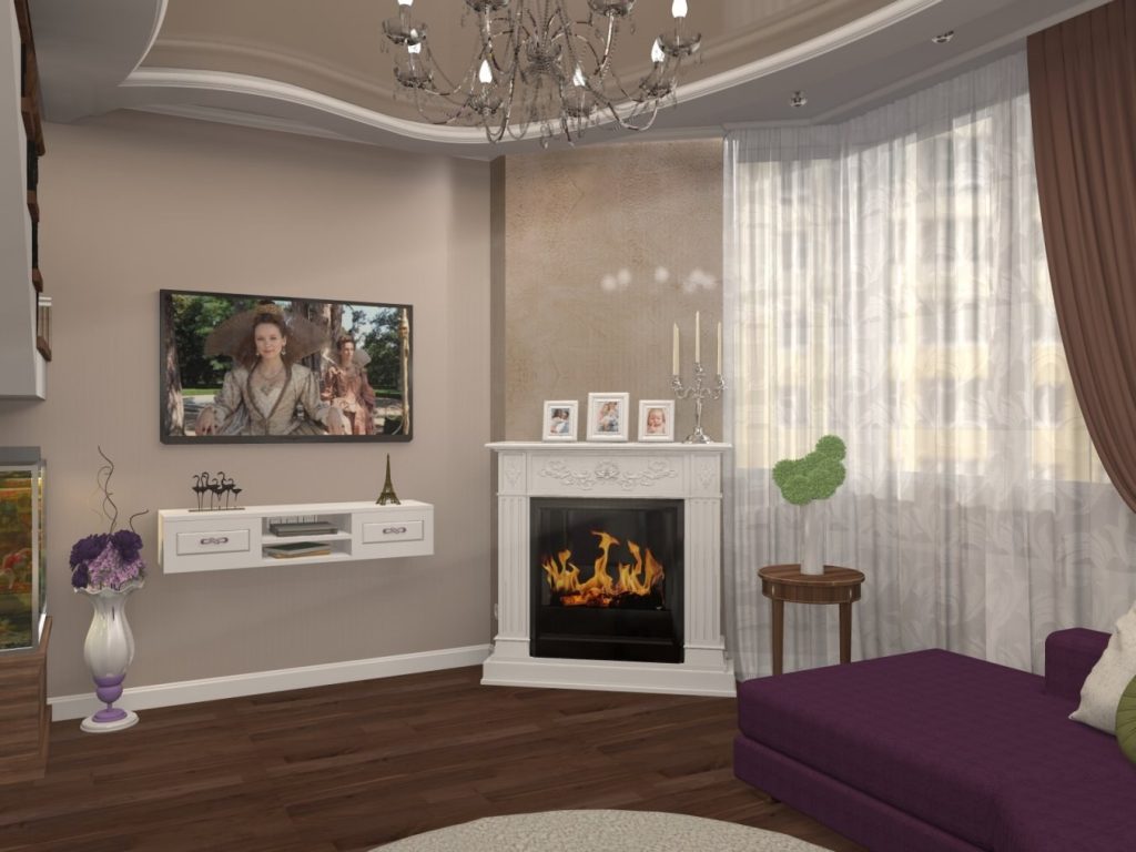 Дизайн квадратной гостиной с камином в углу (42 фото) - красивые картинки и  HD фото