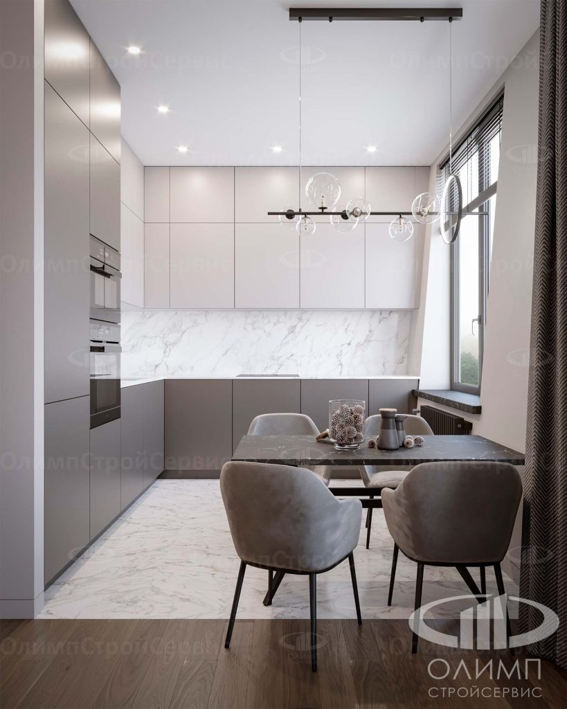 Дизайн интерьера кухни-гостиной в современном стиле | Портфолио компании  Новый Дом