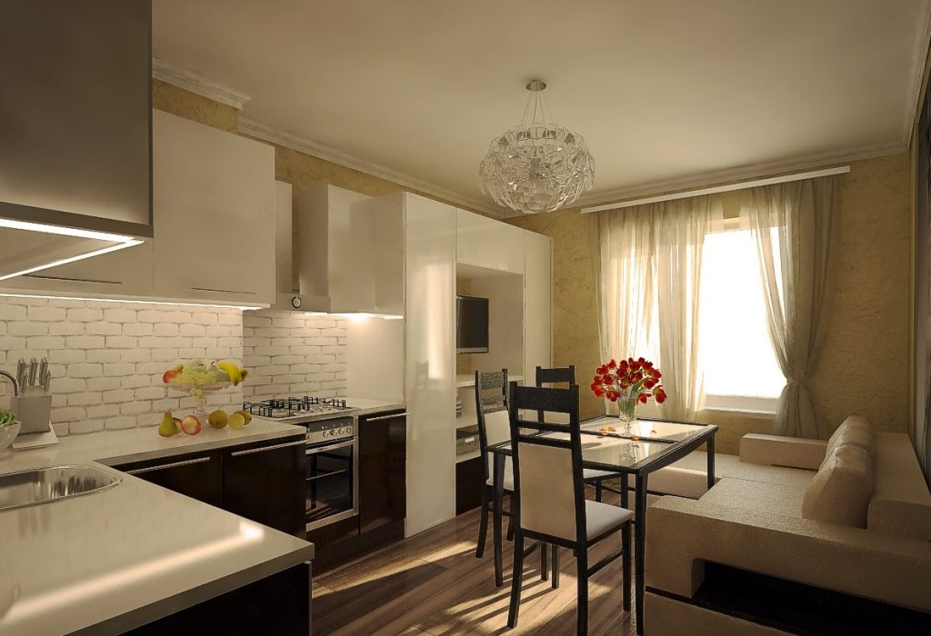 Дизайн кухни гостиной 18 кв. м фото с зонированием — Портал о  строительстве, ремонте и дизайне