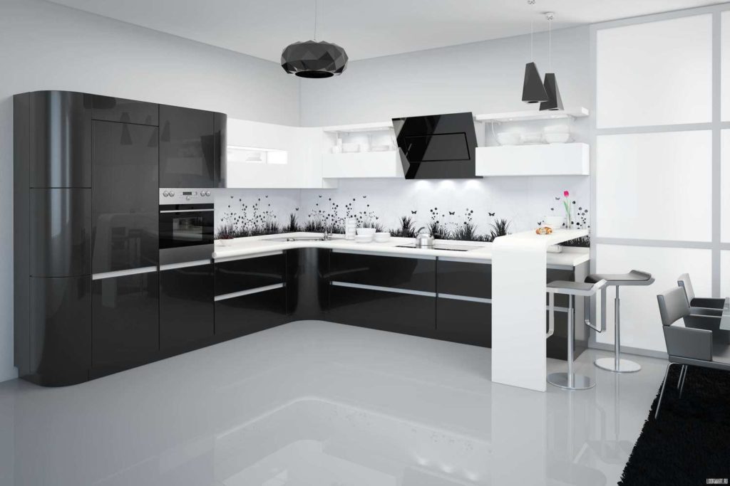 Черно-белая кухня: особенности дизайна | Roomtodo
