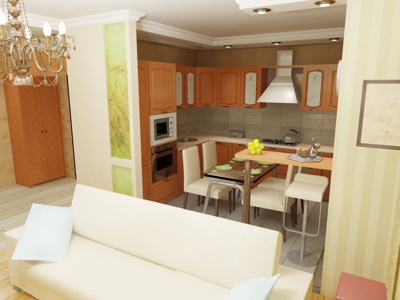 Дизайн кухни совмещенной с гостинной в хрущевке » Современный дизайн на  Vip-1gl.ru