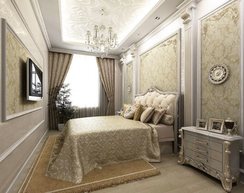 Спальня в стиле классическом в светлых тонах: фото дизайна интерьера в  светлых тонах с современной мебелью