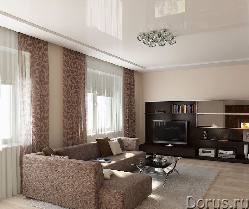 Интерьер гостинной с двумя окнами » Современный дизайн на Vip-1gl.ru