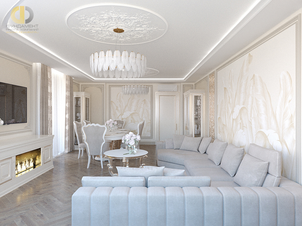 Гостиная в светло-серых тонах – посмотреть 765 фото дизайна интерьера  гостиных в светло-сером цвете: портфолио, цены на услуги в Москве на сайте  ГК «Фундамент»