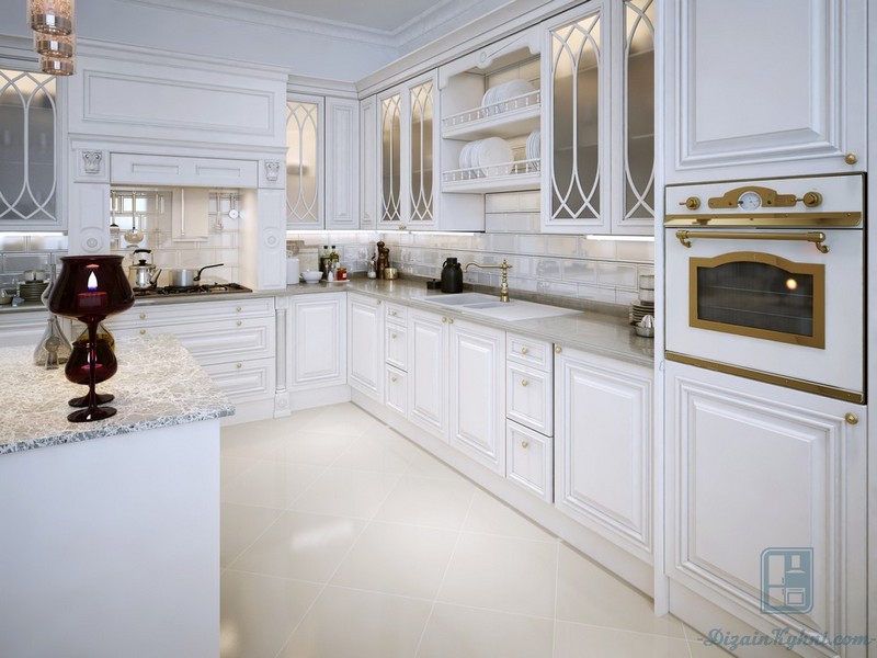 Белая кухня в классическом стиле: 100+ фото примеров от профессиональных  дизайнеров