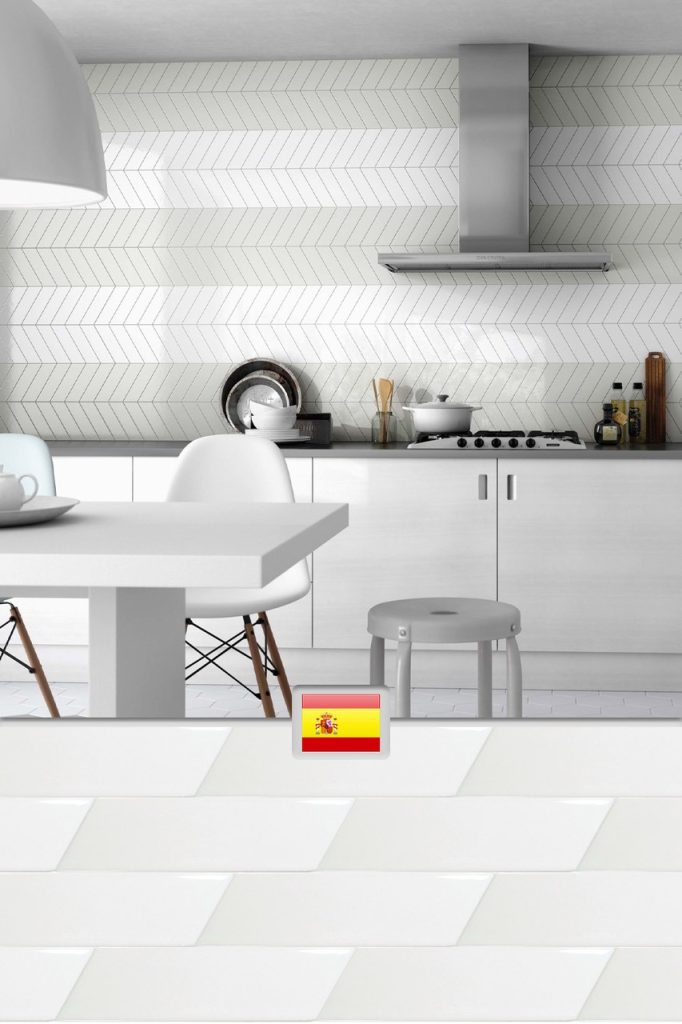 Белая глянцевая керамическая плитка на кухню для стены и фартука