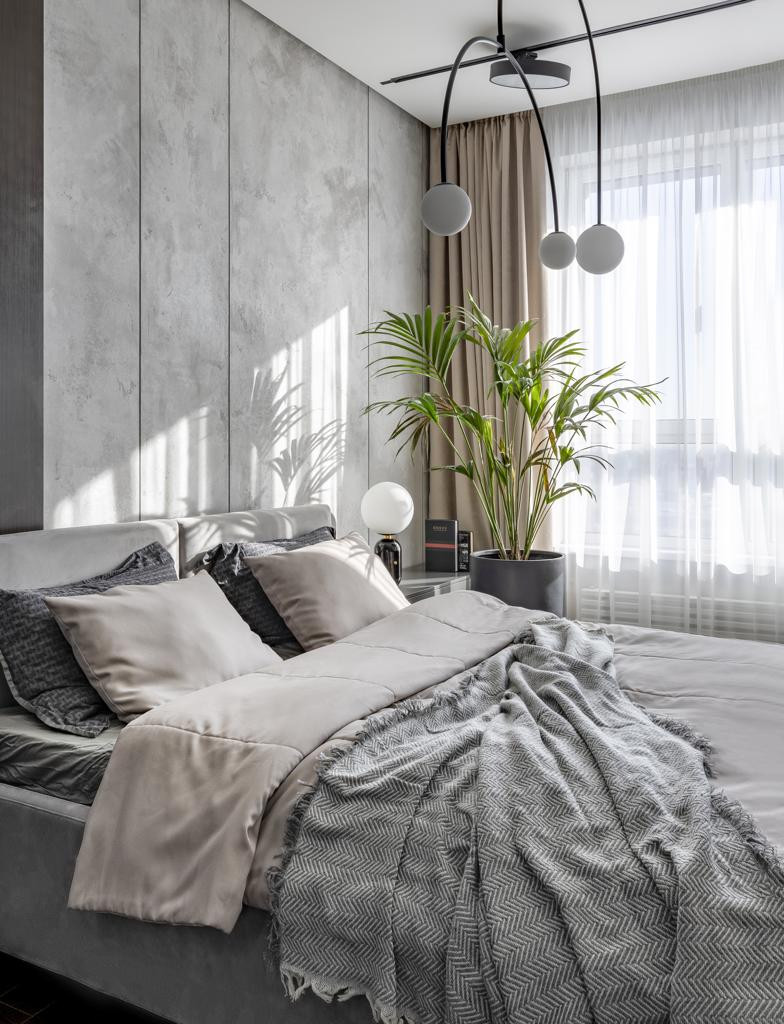 Серые спальни в современном стиле – 135 лучших фото дизайна интерьера  спальни | Houzz Россия