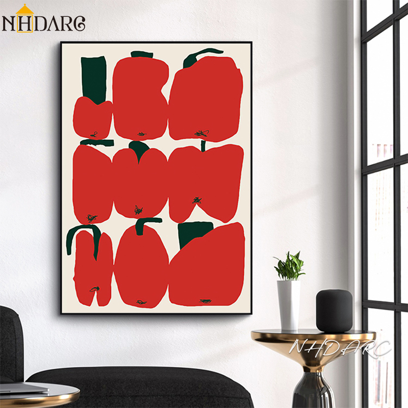 Современный постер в скандинавском стиле с изображением красных томатов,  Настенная картина с абстрактным изображением красных томатов, домашний  декор для гостиной и спальни - купить по выгодной цене | AliExpress