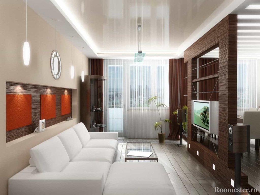 Дизайн узкой гостиной - приемы для расширения пространства