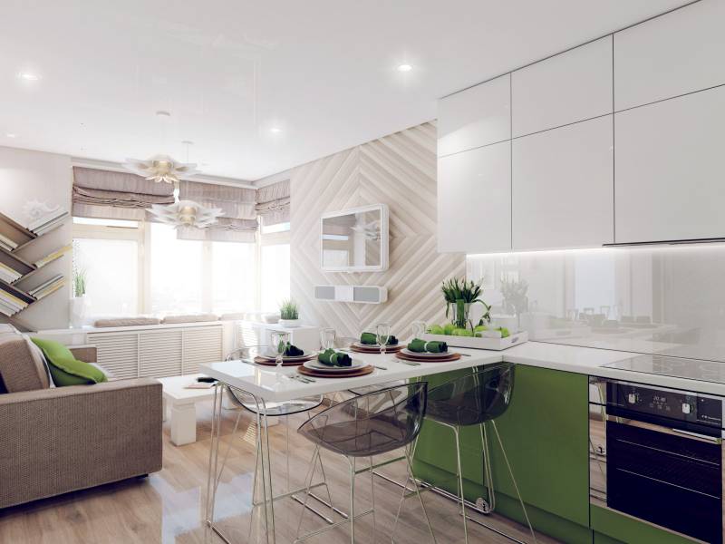 Дизайн кухни гостиной 25 кв м: 50 фото идей+видео
