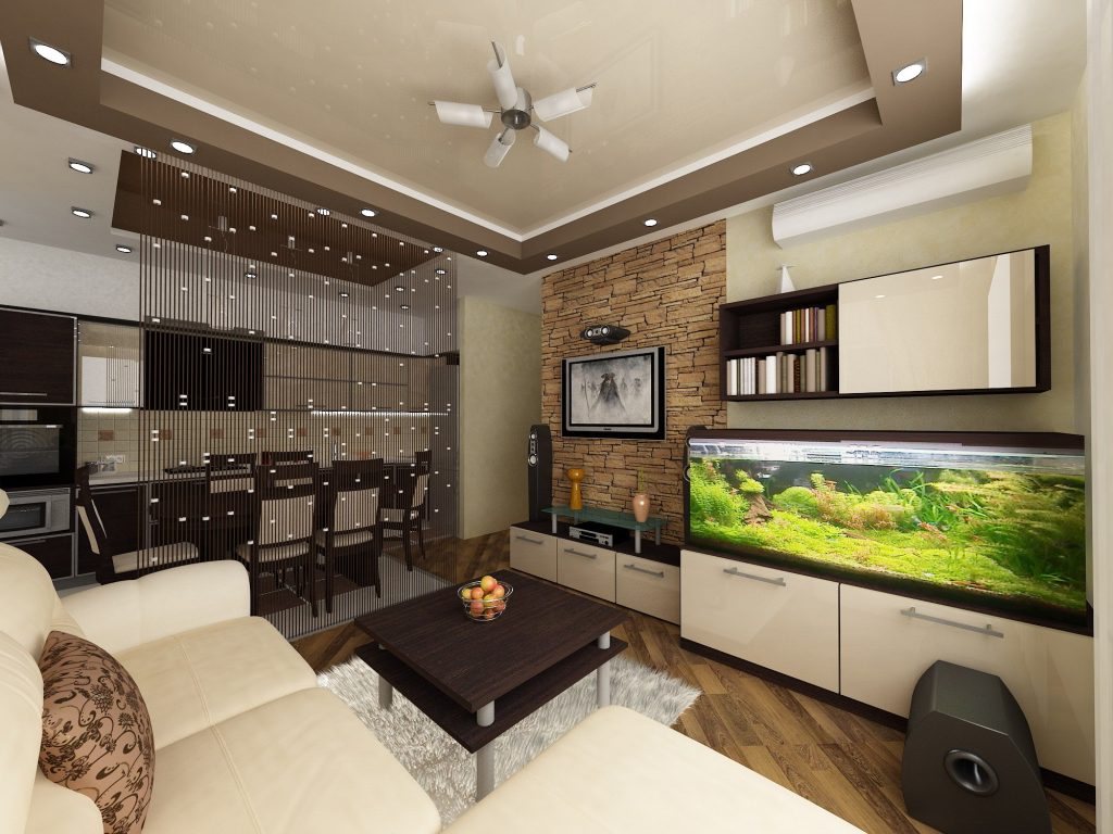 Кухня гостиная 14 кв м с диваном — дизайн фото | Блог о ремонте и дизайне  интерьера