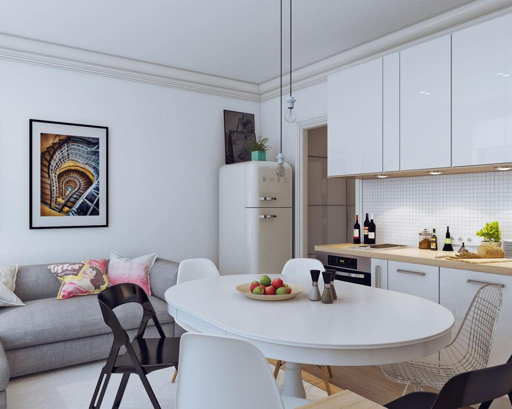 Кухня гостиная 14 кв м с диваном: идеи оформления дизайна