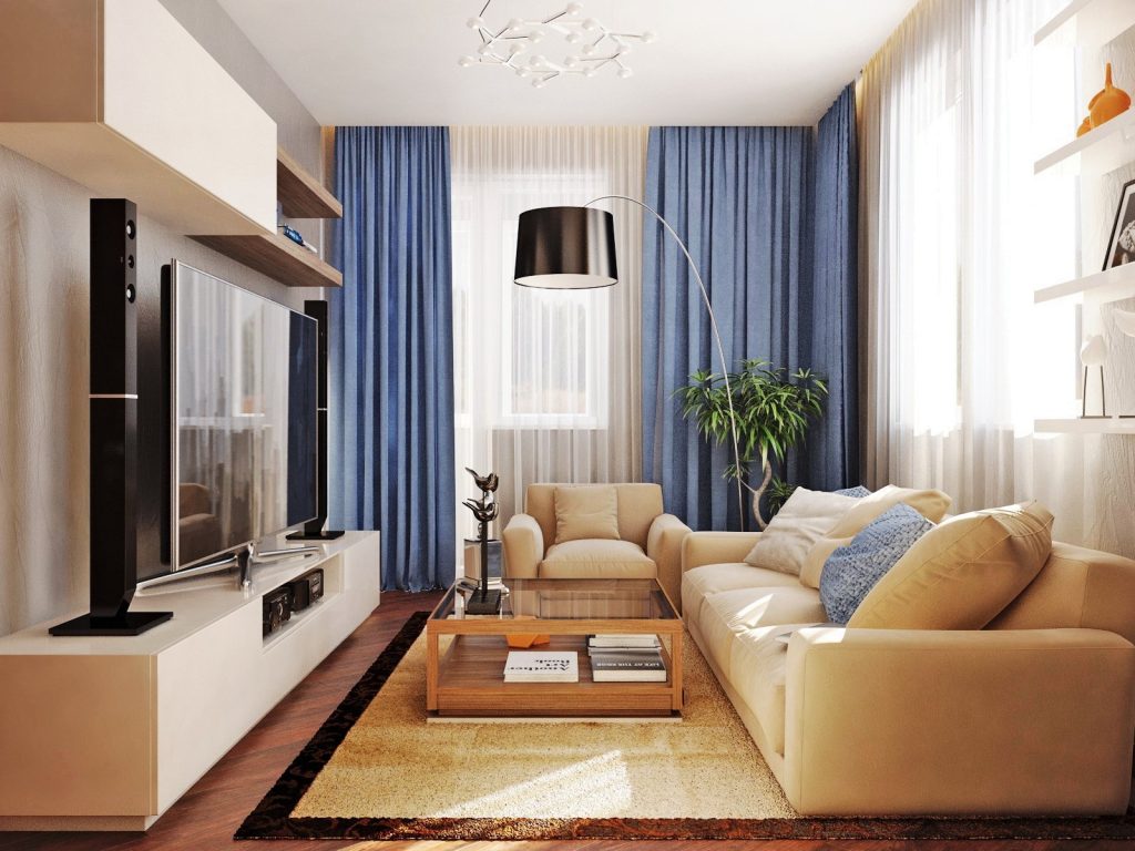 Интерьер маленькой гостиной в современном стиле - 65 фото
