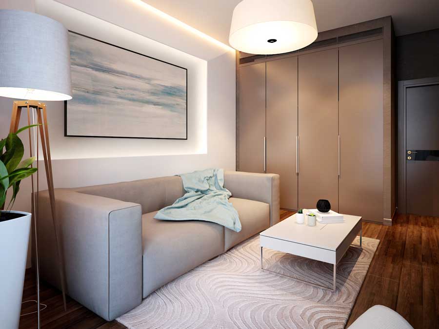 Дизайн комнаты 12 кв. м. фото идеи современных интерьеров, планировка и  зонирование