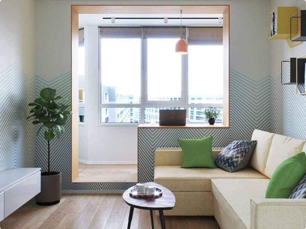 Дизайн: гостиная с балконом - WikiHome