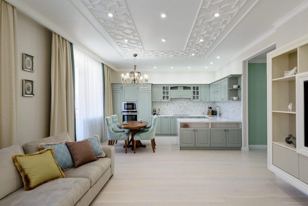 Дизайн интерьера гостиной кухня-гостиная в светлых тонах | Портал  Люкс-Дизайн.RU