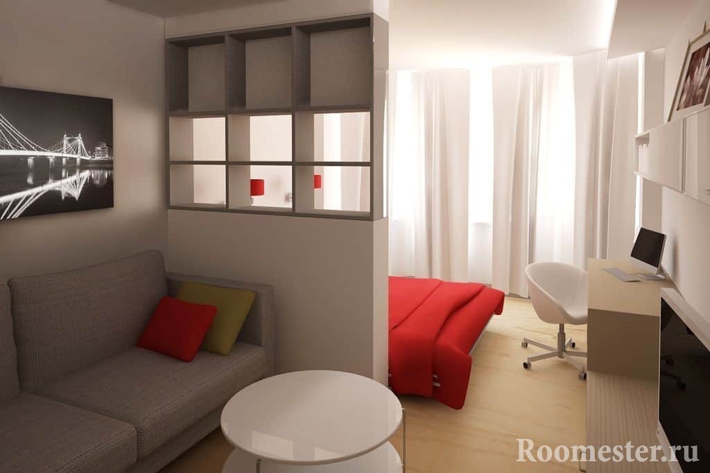 Дизайн гостиной-спальни в одной комнате: зонирование интерьера